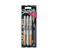 Sharpie Permanent Marker Fine Metallic Assorted Gold, Silver, Bronze (PK 3)