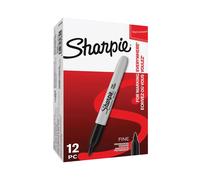 Sharpie Permanent Black Marker Pens - Pack of 12