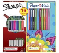 Sharpie Permanent Marker & Paper Mate Flair Felt Tip Pen Kit | Assorted Colours | 16 Count