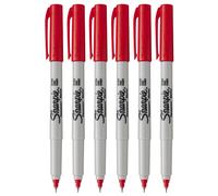 Sharpie Permanent Marker Pens - Ultra Fine Point - Red Ink - Pack of 6