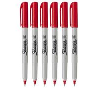 Sharpie Permanent Marker Pens - Ultra Fine Point - Red Ink - Pack of 6
