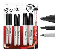 Sharpie Permanent Marker Pens Variety Pack | Ultra Fine, Fine & Chisel Tip Markers | Black Ink | 6 Count