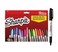 Sharpie Permanent Marker Pens Fine Point Limited Edition Colour Assortment 18 Count