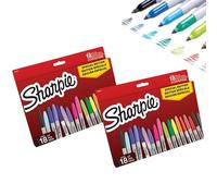 Sharpie Permanent Marker Set | Limited Edition Colour Assortment | Fine Point | 18 Count Marker Pens x 2| Back to School Set