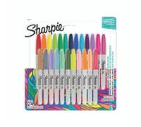 Sharpie Permanent Markers | Fine Point Colouring Pens | Assorted Colours | 24 Marker Pens