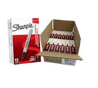 Sharpie Permanent Markers Black Fine Point Pens, Bulk Box of 144 Stationery Items, Professional Office Supplies for Industrial, DIY & School Use