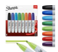 Sharpie Permanent Markers | Chisel Tip | Assorted Colours | 8 Count