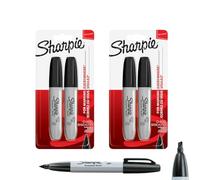 Sharpie Permanent Markers | Chisel Tip | Black | 2x 2 Count
