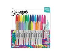 Sharpie Permanent Markers | Fine Point Colouring Pens | Assorted Colours | 24 Marker Pens