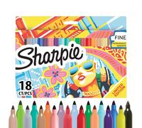 Sharpie Permanent Markers | Fine Point 1 count (Pack of 18), Limited Edition