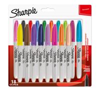 Sharpie Permanent Markers, Fine Tip, Assorted Fun Colours, 18 Pack