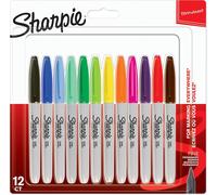 Sharpie Permanent Markers | Fine Point | Assorted Colours | 12 Count