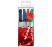 Permanent Markers | Fine Point | Assorted Colours | 4 Count