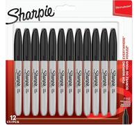 Sharpie Permanent Markers | Fine Point | Black - 12 Pcs