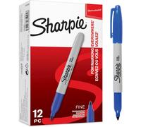 SHARPIE Set of 6 Fine Permanent Markers, Blue