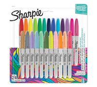 Sharpie Permanent Markers | Fine Point Colouring Pens | Assorted Colours | 24 Marker Pens