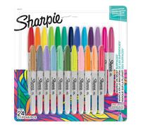 Sharpie Permanent Markers | Fine Point Colouring Pens | Assorted Colours | 24 Marker Pens