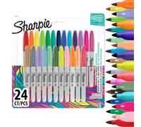 Sharpie Permanent Markers | Fine Point Colouring Pens | Assorted Colours | 24 Marker Pens