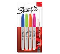 Sharpie Permanent Markers | Fine Point for Bold Details | Assorted Fun Colours | 4 Marker Pens