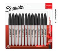 Sharpie Permanent Markers | Fine Point for Bold Details | Black Ink | 12 Marker