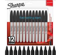 Sharpie Permanent Markers | Fine Point for Bold Details | Black Ink | 12 Marker