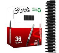 Sharpie Permanent Markers 2025040, Fine Point, Black Ink, 36 Marker Pens