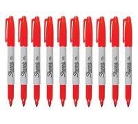 Sharpie Permanent Markers | Fine Point | Red Ink | Pack of 10