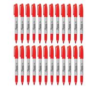 Sharpie Permanent Markers | Fine Point | Red Ink | Pack of 24