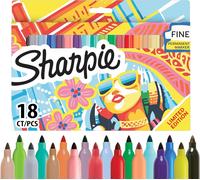 Sharpie Permanent Markers Fine Tip Colouring Pens Assorted Pack of 18 2223752