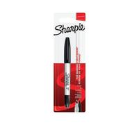 Sharpie Permanent Markers Twin Tip Blister Black, Pack of 12 S0811100