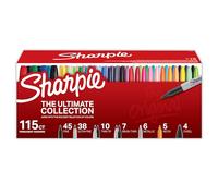 Sharpie Permanent Markers Ultimate Collection, Assorted Tips and Colors, 115 Count