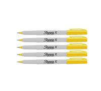 SHARPIE Permanent Markers, Ultra Fine Point, 5-Count (YELLOW)