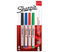 Sharpie Permanent Markers | Ultra-Fine Point | Assorted Classic Colours | 4 Count