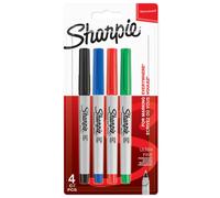 Sharpie Permanent Markers | Ultra-Fine Point | Assorted Classic Colours | 4 Count