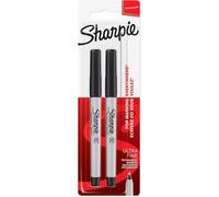 Sharpie Permanent Markers | Ultra Fine Point for Precise Marks | Black Ink | 2 Marker Pens