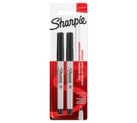 Sharpie Permanent Markers | Ultra Fine Point for Precise Marks | Black Ink | 2 Marker Pens