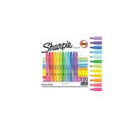 Sharpie Pocket Highlighters | Chisel Tip | Assorted Fluorescent Ink Colours | 12 Highlighter Pens