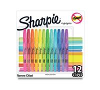 Sharpie Pocket Highlighters | Chisel Tip | Assorted Fluorescent Ink Colours | 12 Highlighter Pens
