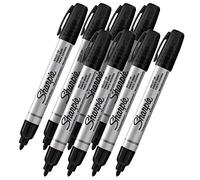 Sharpie Pro Bullet Tip Industrial Strength Permanent Marker, Bullet Point, Black Ink, Pack of 8