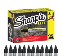 Sharpie Pro Industrial Strength Permanent Markers | Bullet Tip | Black Ink | 12 Count