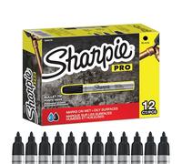 Sharpie Pro Industrial Strength Permanent Markers | Bullet Tip | Black Ink | 12 Count