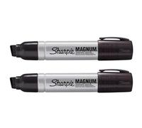 Sharpie Pro Magnum Large Jumbo Permanent Markers - Pack of 2 - Extra Wide Chisel Wedge Tip - Black Ink