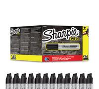 Sharpie Pro Magnum Permanent Markers | Chisel Tip | Black Ink | 12 Count