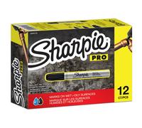 Sharpie Pro Metal Barrel Permanent Marker Bullet Tip 1.0Mm Line Black Pack 12