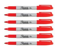 Sharpie Red Fine Markers - Pack of 6 1 count (Pack 6), red