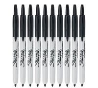 Sharpie Retractable Permanent Markers | Fine Point | Black | 10 Count