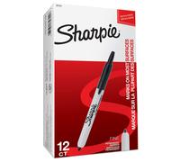 Sharpie Retractable Permanent Markers | Fine Point | Black | 12 Count