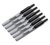 Sharpie Retractable Permanent Markers | Fine Point | Black | 6 Count
