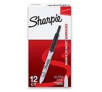 Sharpie Retractable Permanent Markers, Ultra Fine Point, Black, 12 Count