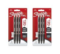 Sharpie Retractable S-Gel | Gel Pens | Medium Point (0.7mm) | Black Ink, No Smear | 3 Count x 2